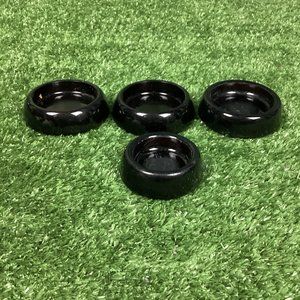 Vintage Hazel Atlas Glass Black Depression Candle Holders